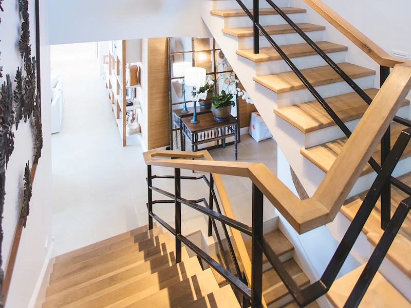 Clean, empty hallway and staircase